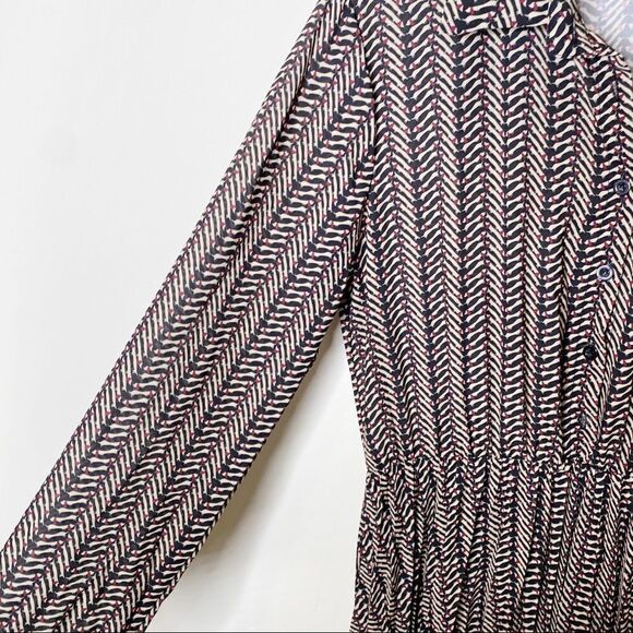 Lola Italy Pleated Midi Length Shirt Dress Large - Picture 4 of 9